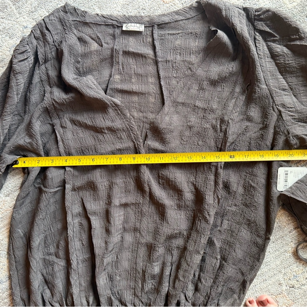 FREE PEOPLE Everythings Rosy Solid Bodysuit / Dark Gull Grey - Picture 8 of 9